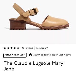 NWOB Madewell Claudie Lugsole Mary Jane, size 8.5